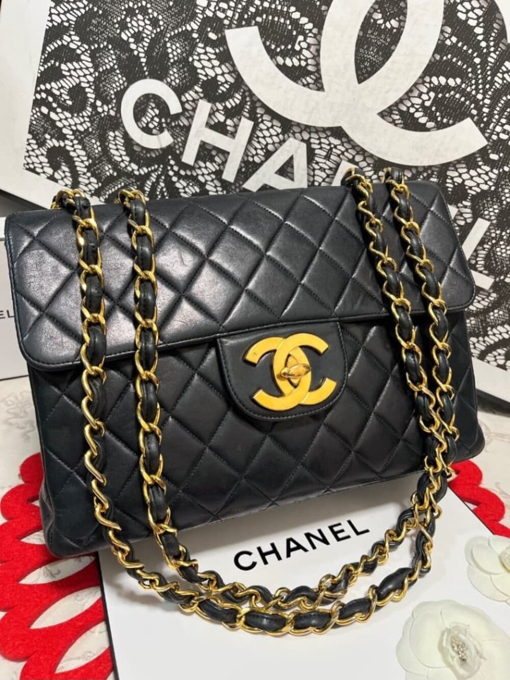Chanel Maxi Quilted 30 Black